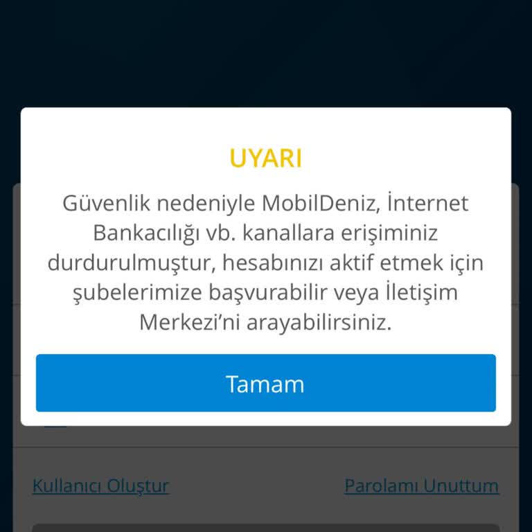 Denizbank Güvenlik Sorunu Yaşıyorum