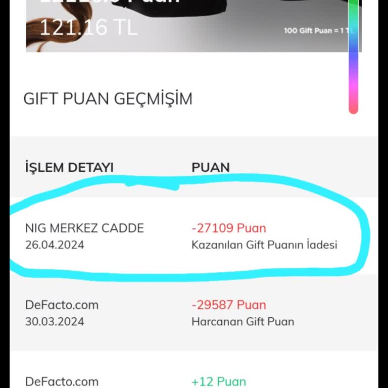 DeFacto Gif Puanım Durduk Yere Silindi