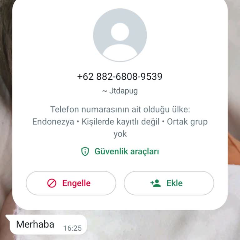 WhatsApp +62 882 İle Başlayan Numaradan Mesaj Geldi
