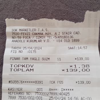 Pınar Et ve Süt Marketten Alınan Süzme Peynirde Küf Sorunu