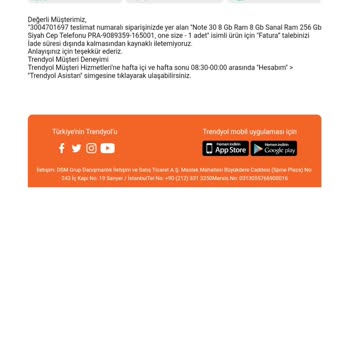 Trendyol Vergi Muafiyetli Ürüne Yanlış Fatura