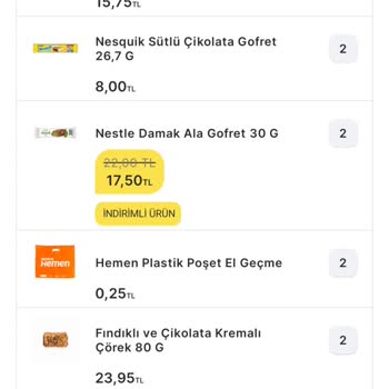 Migros Hemen'in Rastgele Ürün Getirmesi.