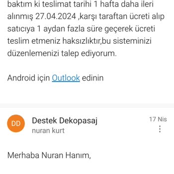 Dekopasaj Ürün Satışında Yaşanan Gecikme Ve Ödeme Sorunu