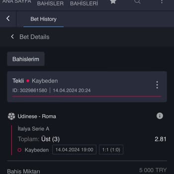 Bay Mavi Bahis Bay Mavi Kazanan Bahsi Kaybetti Gösterdi Ve Parayı İade Etmedi.