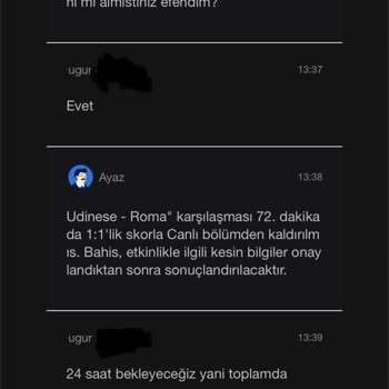 Bay Mavi Bahis Bay Mavi Kazanan Bahsi Kaybetti Gösterdi Ve Parayı İade Etmedi.