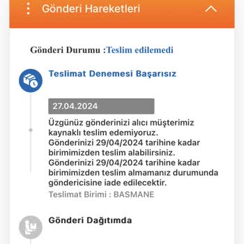 MNG Kargo Gönderiniz Alıcı Kaynaklı Olarak Teslim Edilemedi Sorunu