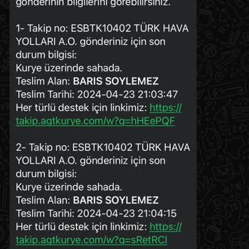 AGT Kurye Kargomu Başkasına Teslim Etti.