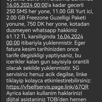 Vodafone Tarife Değişikliği Mağduriyeti