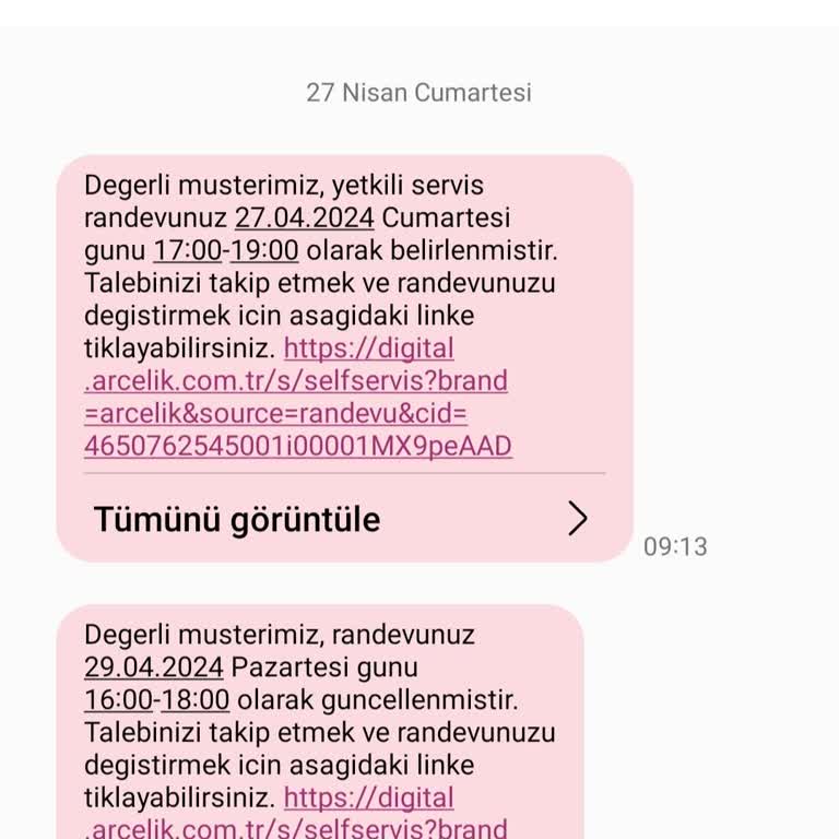 Arçelik Servis Dalga Geçiyor...