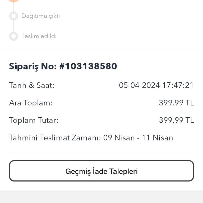 Modanisa Teslim Edilmeyen Ürün