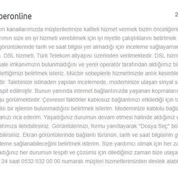 Superonline Hizmet (sizlik) Yetersizliği Ve Umarsızlığı