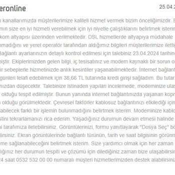 Superonline Hizmet (sizlik) Yetersizliği Ve Umarsızlığı