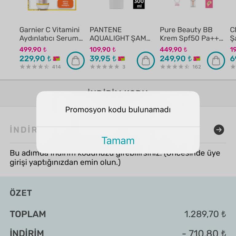 Watsons Promosyon Kodu Kullanılamıyor