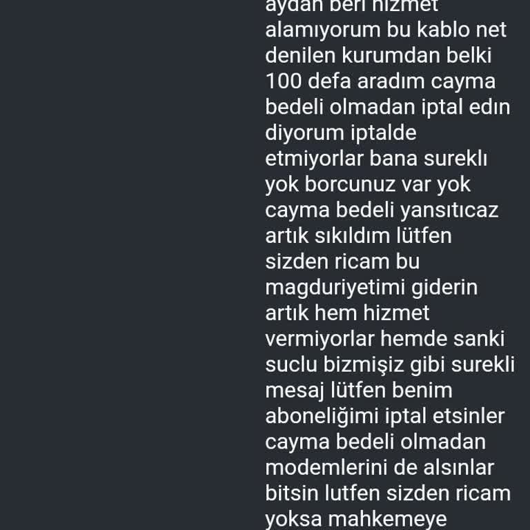 Kablo Net Pişmanlık Hem Mağdurum Hem Suçlu