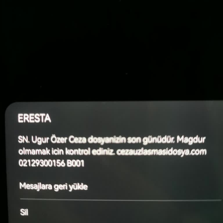 ERESTA (SMS) Eresta Uzlaşma Dosyası
