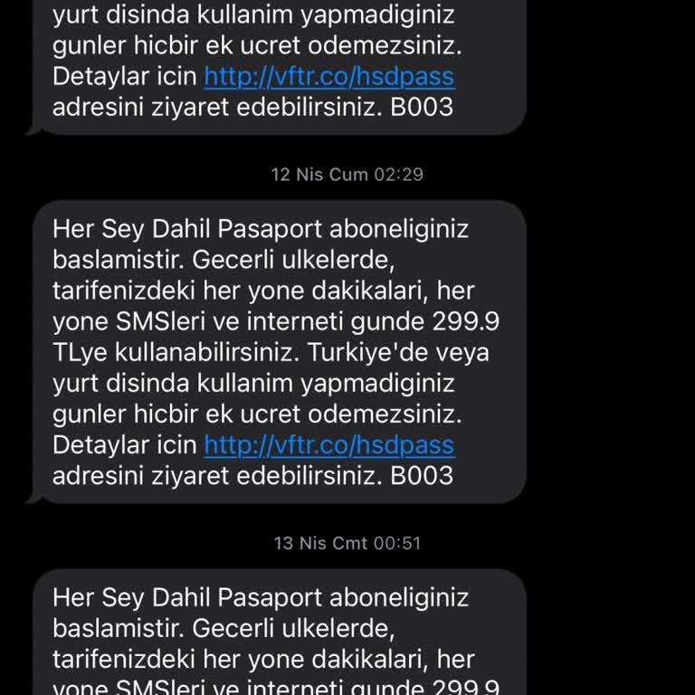 Vodafone Yurt Dışı Kullanım