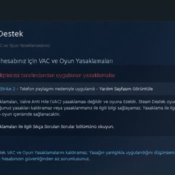 Steam Telefon Paylaşımı Ban Açılması