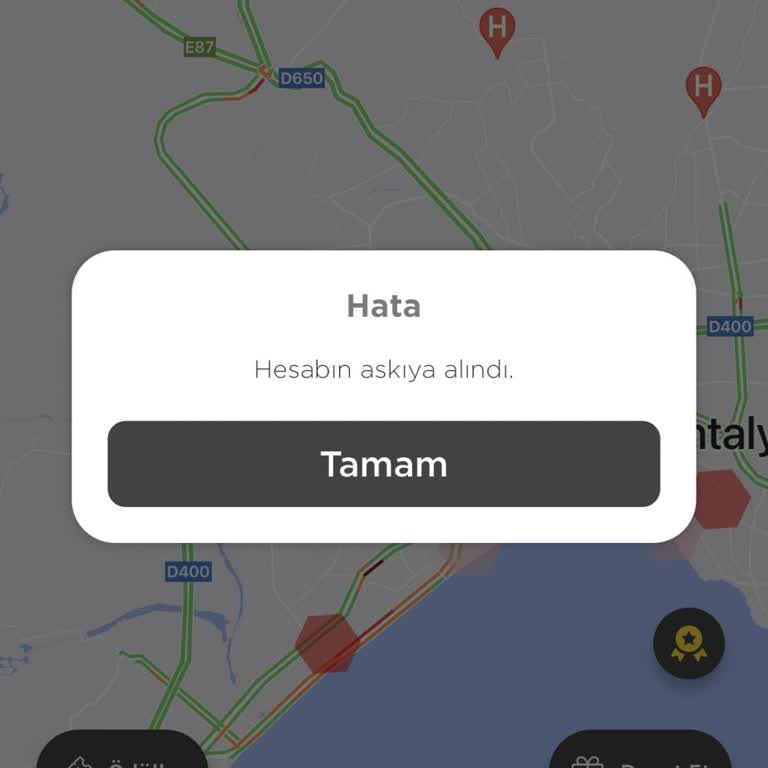 Martı Tag Sürücü Hesabımı Süresiz Olarak Kısıtladı.