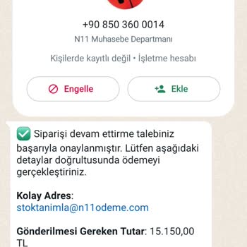 N11 Alışverişinde Güvenlik Zafiyeti Ve Mağduriyetim