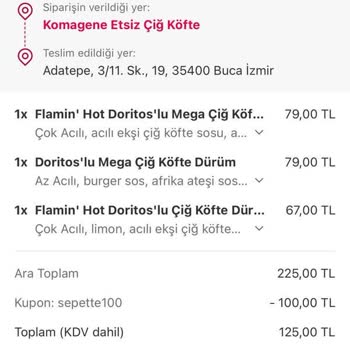 Komagene Çiğköfteden Plastik Parça Çıktı