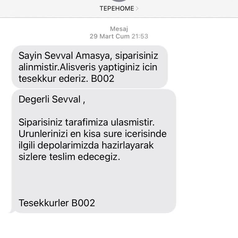 Tepe Home Siparişimin Durumunu Dahi Göremiyorum