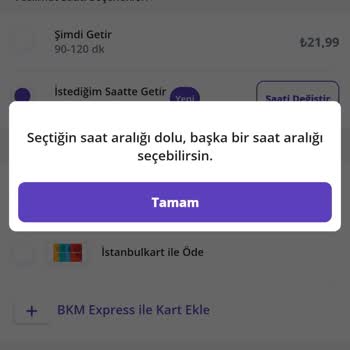 Getir Büyük Sipariş Verememe Sorunu