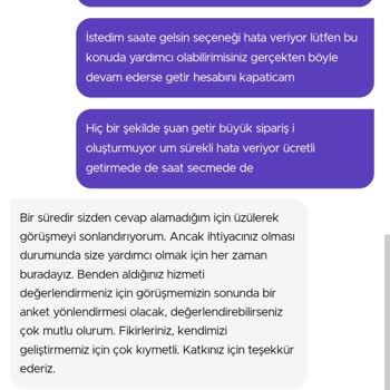Getir Büyük Sipariş Verememe Sorunu