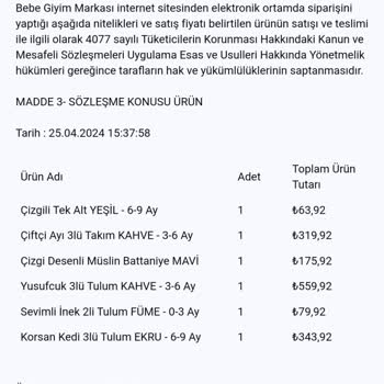 İlkim Bebe Para İadem Yapılmıyor