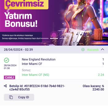 Onwin Bahis Dün Gece İnter Miami Futbol Maçın Kazancı Hesabıma Geçmedi