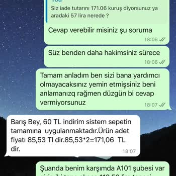 A101 İn 60 Lira Kupon Mesajı Gönderip 57 Lirasını Geri Alması