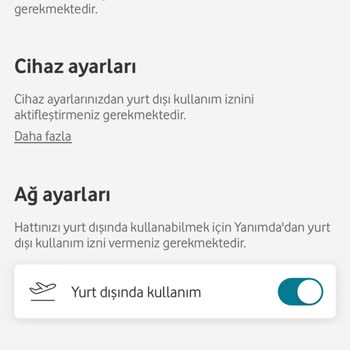 Vodafone Roaming Çalışmıyor Açık Olduğu Halde