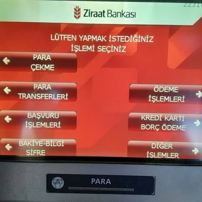 Ziraat Bankası ATM Ye Para Yatırma Getirme İşlemi