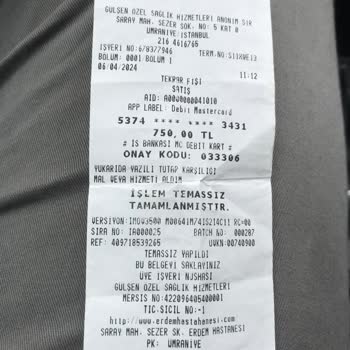 Erdem Hastanesi Fatura Talebinde Bulunma