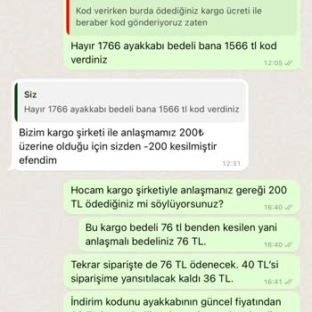 Shopier Sneakersonline İsimli Mağaza Değişimde 200 TL Ücret İstiyor