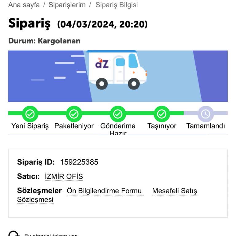 Azall.com Siparişi Gelmedi, İade Olmadı.