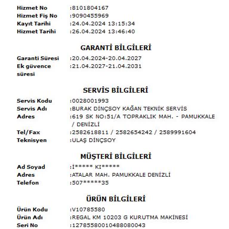 Regal Ayıplı Mal Hk.