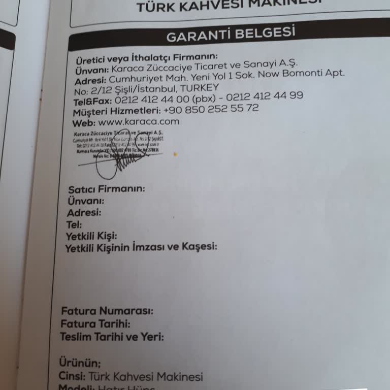 Karaca Züccaciye Türk Kahvesi Makinesi Arızası