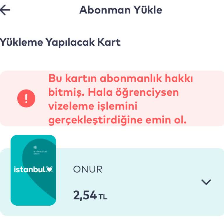 Öğrenci AKBİL'im Kapatıldı