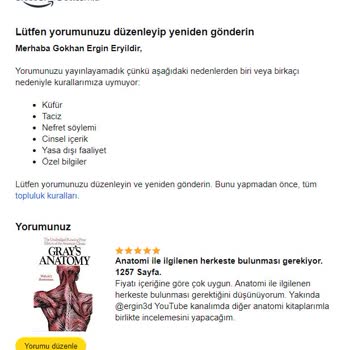 Amazon'dan Aldığım Ürüne Yorumum, "hayali" Kavramlar İle Engellendi.