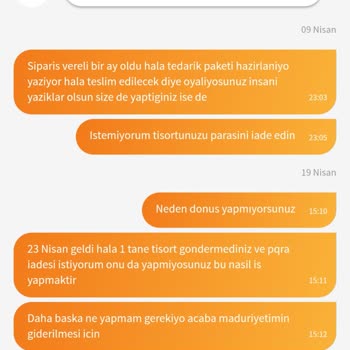 Trendyol 23 Nisan Gösterisi İçin Alınan Tişörtlerin Eksik Gönderilmesi Şikayeti