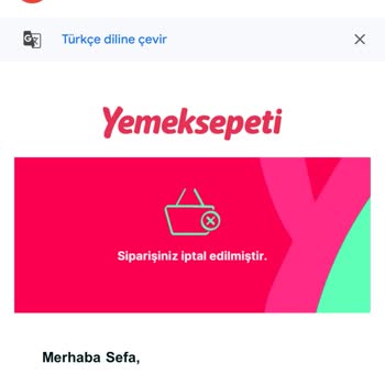 Yemeksepeti 30 Dakika Bekleyiş Sonucu Sipariş İptali