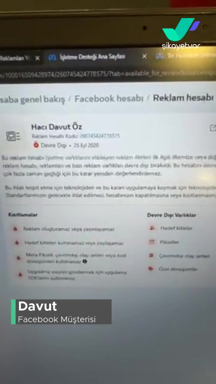 Facebook Reklam Hesabım Kapatılmış! videonun kapak resmi