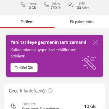 Vodafone Şahsıma Danışılmadan Yalan Beyanatla Tarife Değişikliği Yaptı