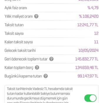 Enpara - Kredi Ödeme Planı İle Mevcut Tutar Uyuşmuyor.