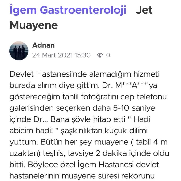 İgem Gastroenteroloji İgem İzmir Gastroenteroloji Merkezinde Jet Muayene