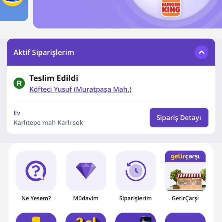 GetirYemek Getirden Verdiğim Ve Gelmeyen Köfteci Yusuf Siparişi