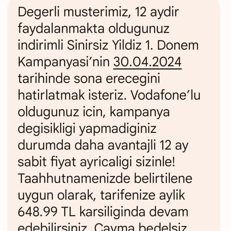 Vodafone Faturalı Hat Yalanları