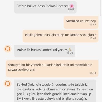 Trendyol GO Siparişte Eksik Varsa İade Edin Deyip Ürünü Getirmiyor!