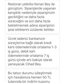 Yemek Sepeti Geç Kalma Ve İptal