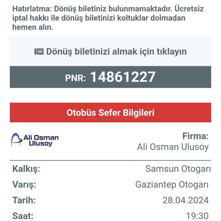 Ali Osman Ulusoy Yolcu Almadan Çıktı